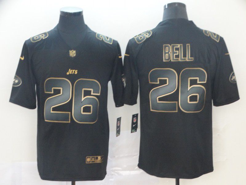Men New York Jets #26 Bell Nike Vapor Limited Black Golden NFL Jerseys->oakland raiders->NFL Jersey